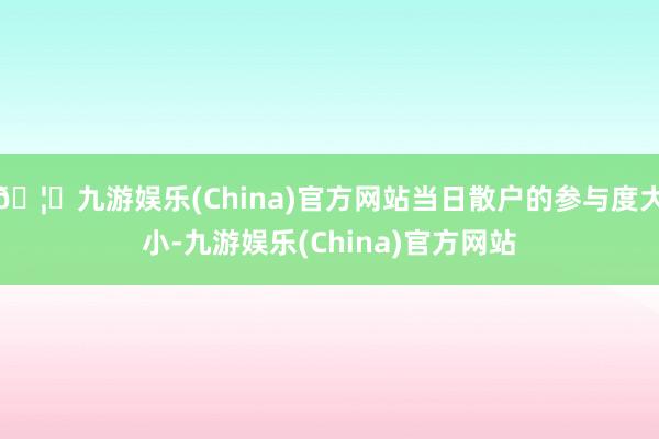 🦄九游娱乐(China)官方网站当日散户的参与度大小-九游娱乐(China)官方网站