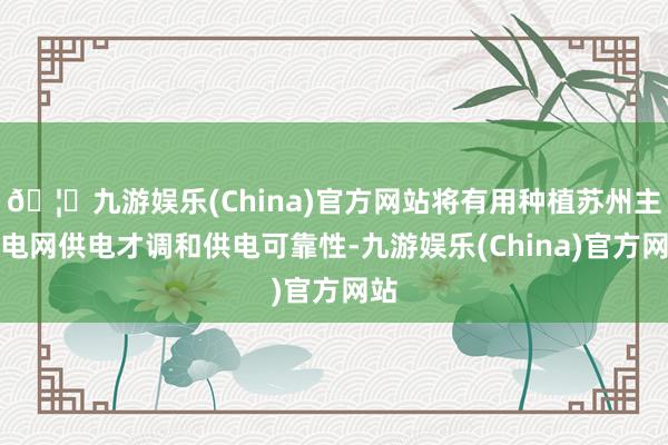 🦄九游娱乐(China)官方网站将有用种植苏州主城电网供电才调和供电可靠性-九游娱乐(China)官方网站