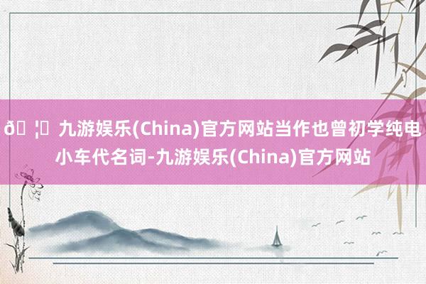 🦄九游娱乐(China)官方网站当作也曾初学纯电小车代名词-九游娱乐(China)官方网站