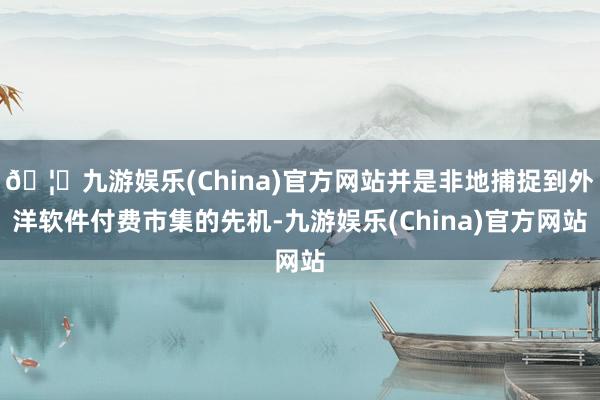 🦄九游娱乐(China)官方网站并是非地捕捉到外洋软件付费市集的先机-九游娱乐(China)官方网站