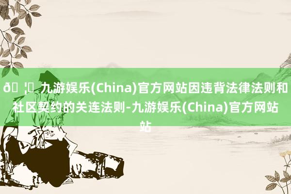 🦄九游娱乐(China)官方网站因违背法律法则和社区契约的关连法则-九游娱乐(China)官方网站